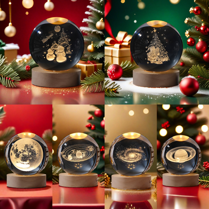 3d Galaxie Kristall kugel Nachtlicht warmweiß LED Licht Basis Wohnzimmer Schlafzimmer Dekoration Lampe Halloween Weihnachts beleuchtung