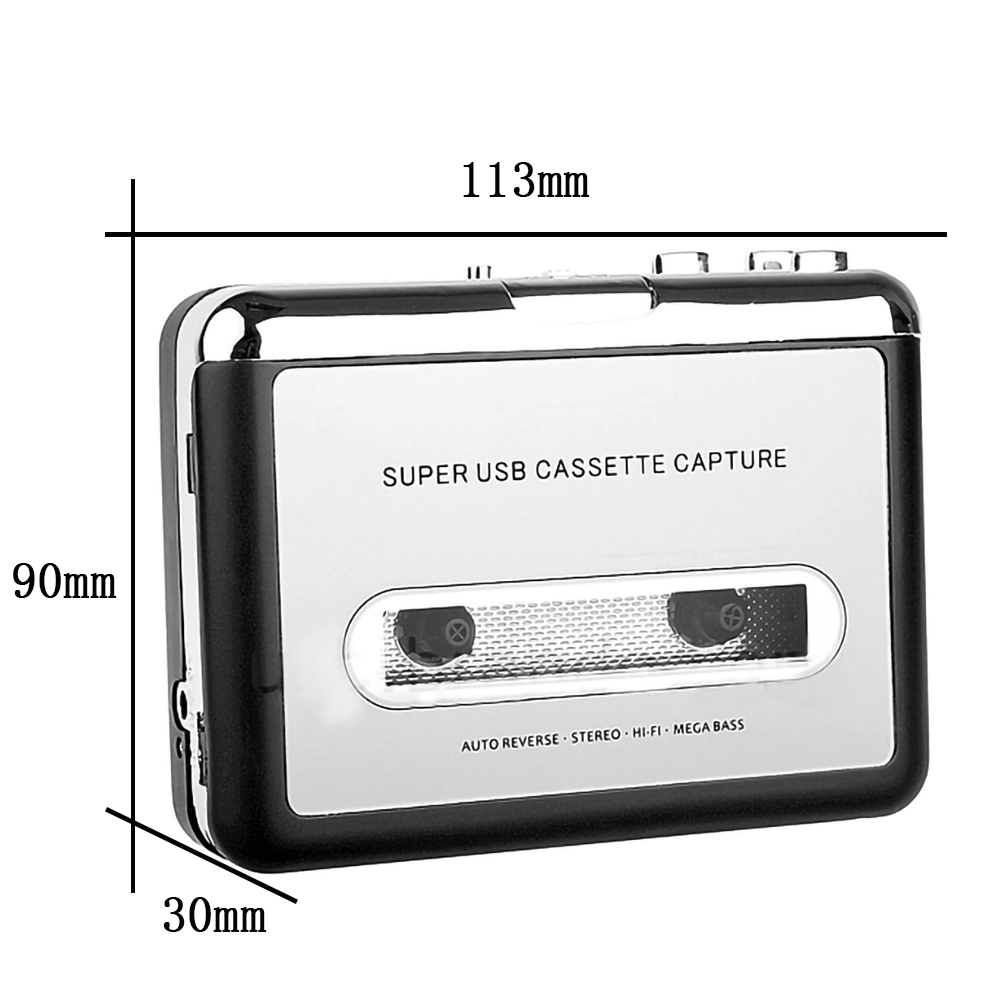 Portable Cassette Player Recorder Tape to mp3 converter Type C to USB Cassette Capture Audio Music Radio Player