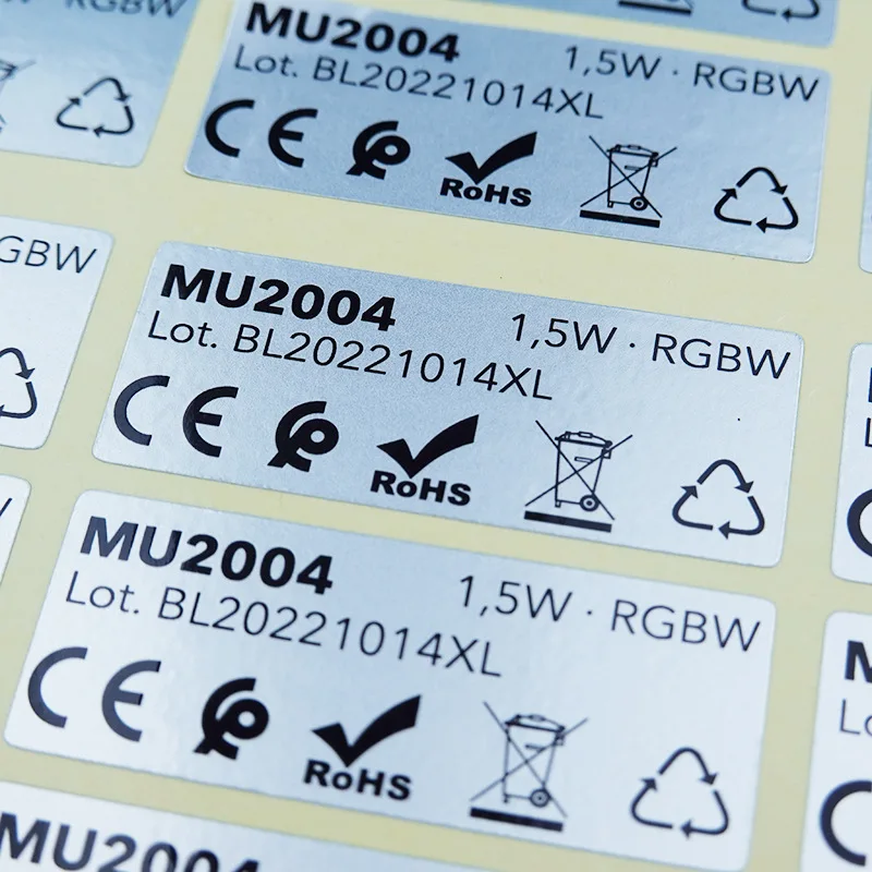 customizable Dumb Silver waterproof Self Adhesive Label Stickers