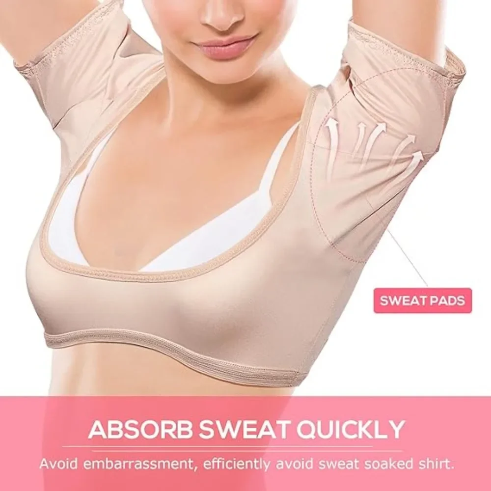 1pc Mesh Ultra-thin Vest Absorbent Deodorant Pad Women T-shirt Washable Sweat Proof Under Top With Underarm Sweat Pads perfume