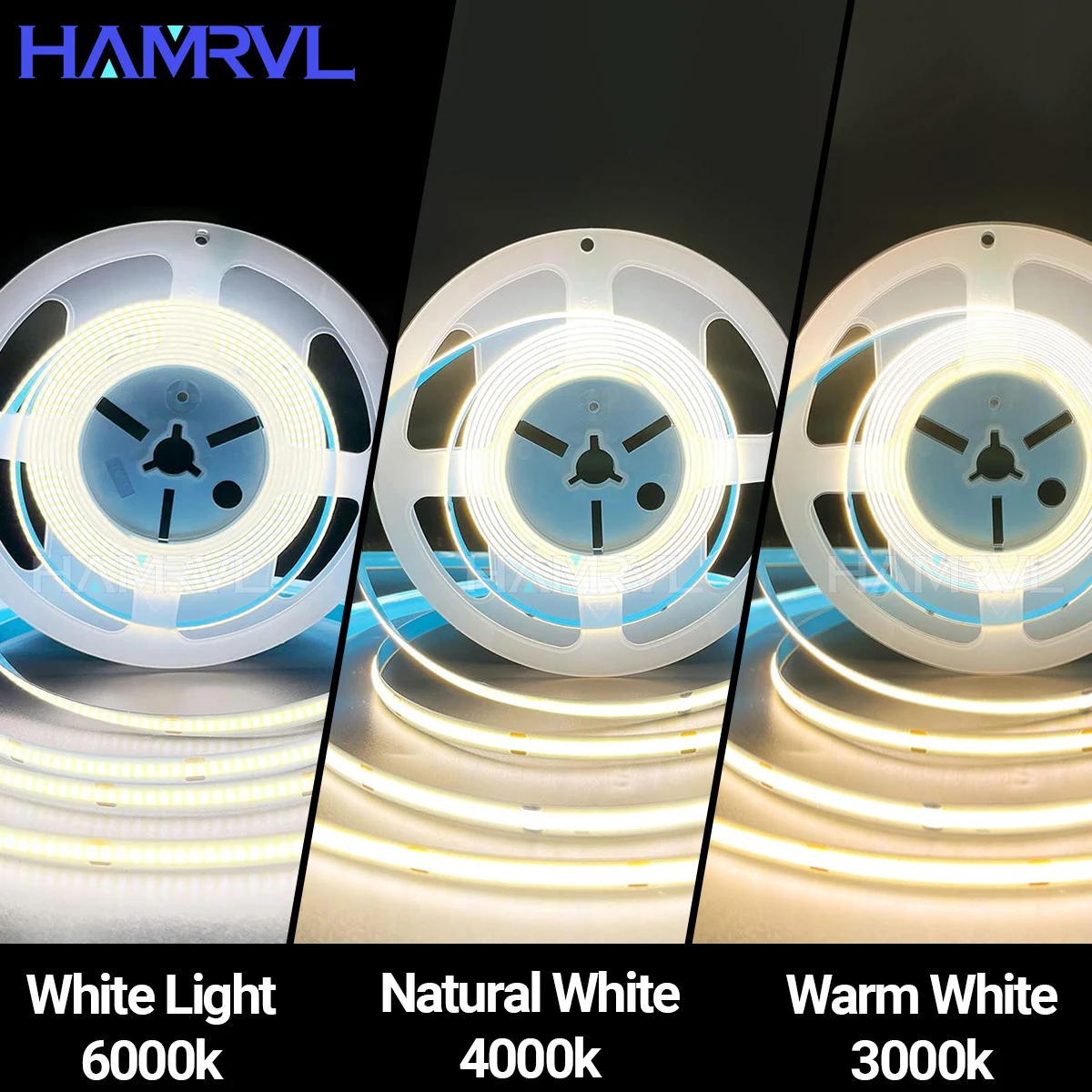 Ultrahelle COB-LED-Streifenlichter, 16,4 Fuß – 320 LEDs/m, hohe Dichte, dimmbar, 3000 K–6500 K Farbtemperatur, flexibles CRI90-Bandlicht