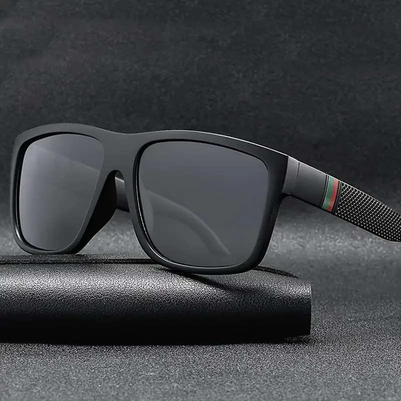 Gafas de sol polarizadas cuadradas a la moda para hombre, gafas de sol masculinas de plástico Vintage para mujer, gafas deportivas negras con estilo UV400