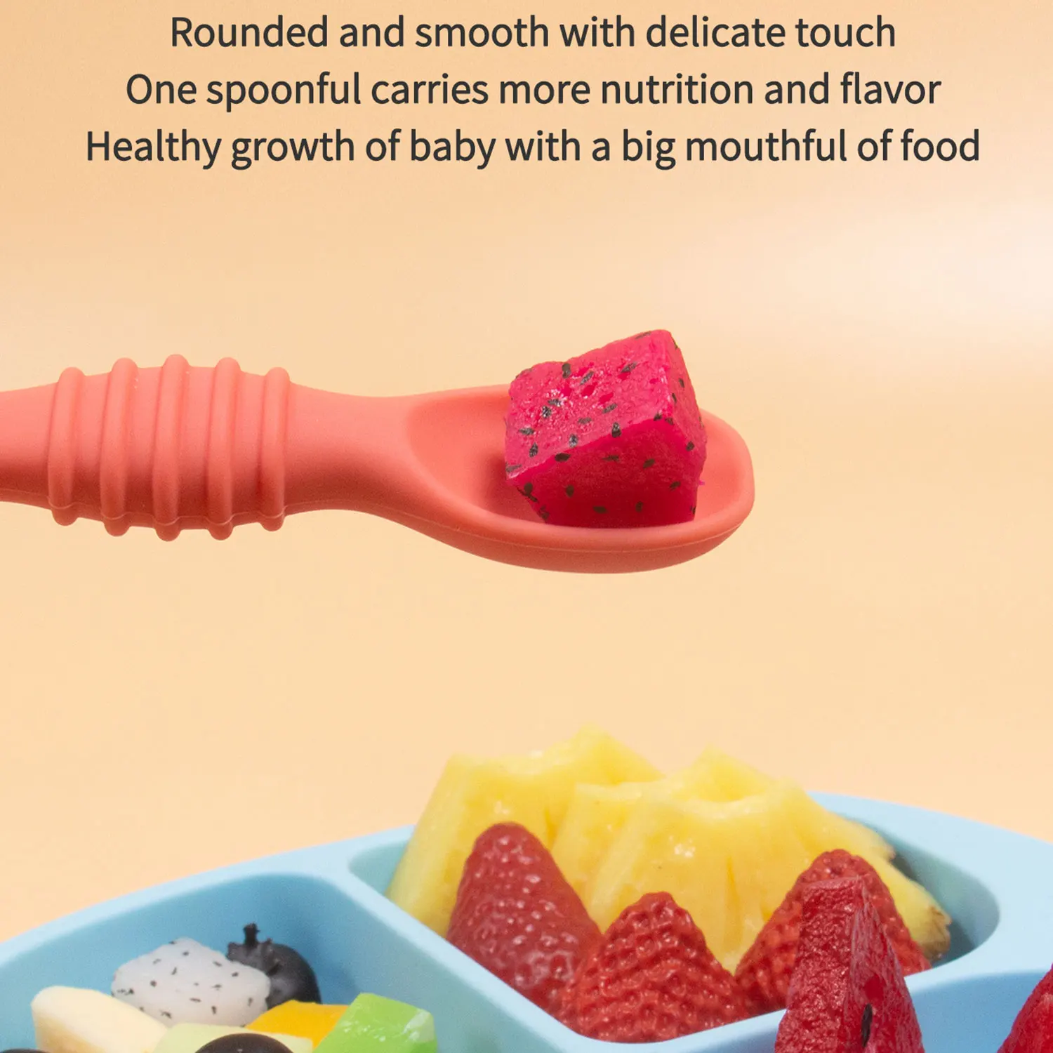 2 pçs conjunto de garfo colher do bebê grau alimentício silicone colher pegajosa crianças talheres treinamento colher alimentação utensílios de mesa macio