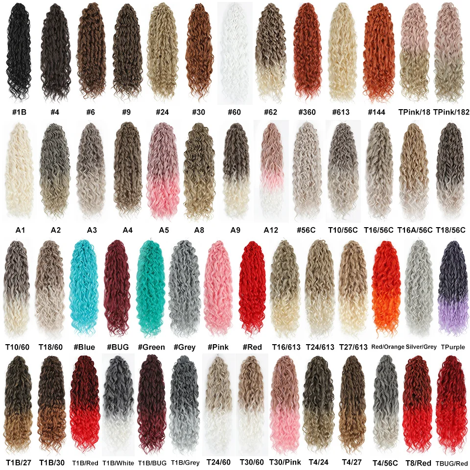 เจสสิก้าผม Deep Wave Twist ถักโครเชต์ผม Braid Afro Curl Ombre สีบลอนด์สีชมพูลึก Wavy Braiding Hair Extension สําหรับผู้หญิง