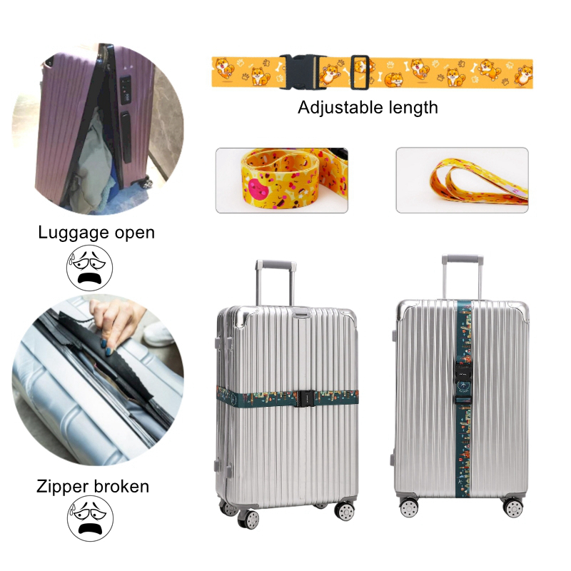 Correa de equipaje de viaje, cinturón de embalaje ajustable, accesorios para maletas, perímetro de 180CM