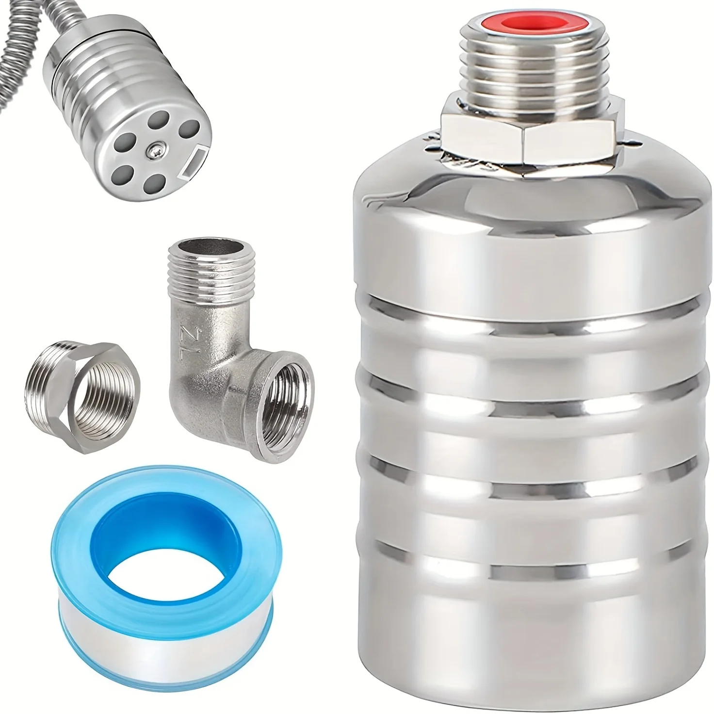 Válvula flutuante de controle de nível de água totalmente automática de aço inoxidável 304, mini válvula flutuante de fechamento automático de 1/2 “3/4” sem energia, tanque de água, torre de água, controlador automático de nível de água