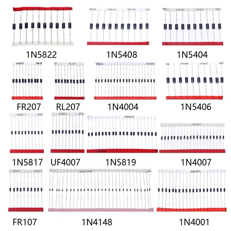 14 Values Fast Switching Schottky Diode Assorted Kit 1N4001 1N4004 1N4007 1N5408 UF4007 FR207 1N5817 1N5819 1N5822 1N4148 RL207
