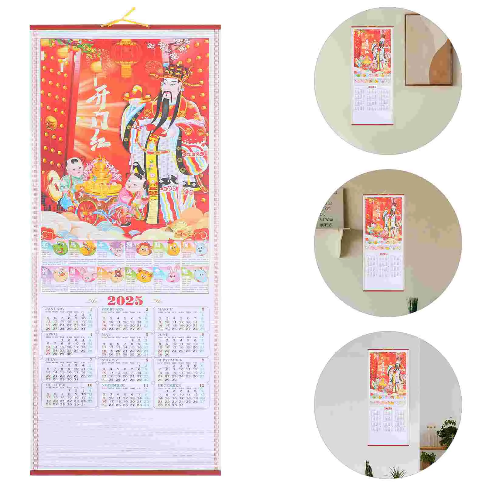 Traditional Chinese Calendar Year of The Snake Hanging Scroll Calendar Monthly Wall Sturdy Customized Dating