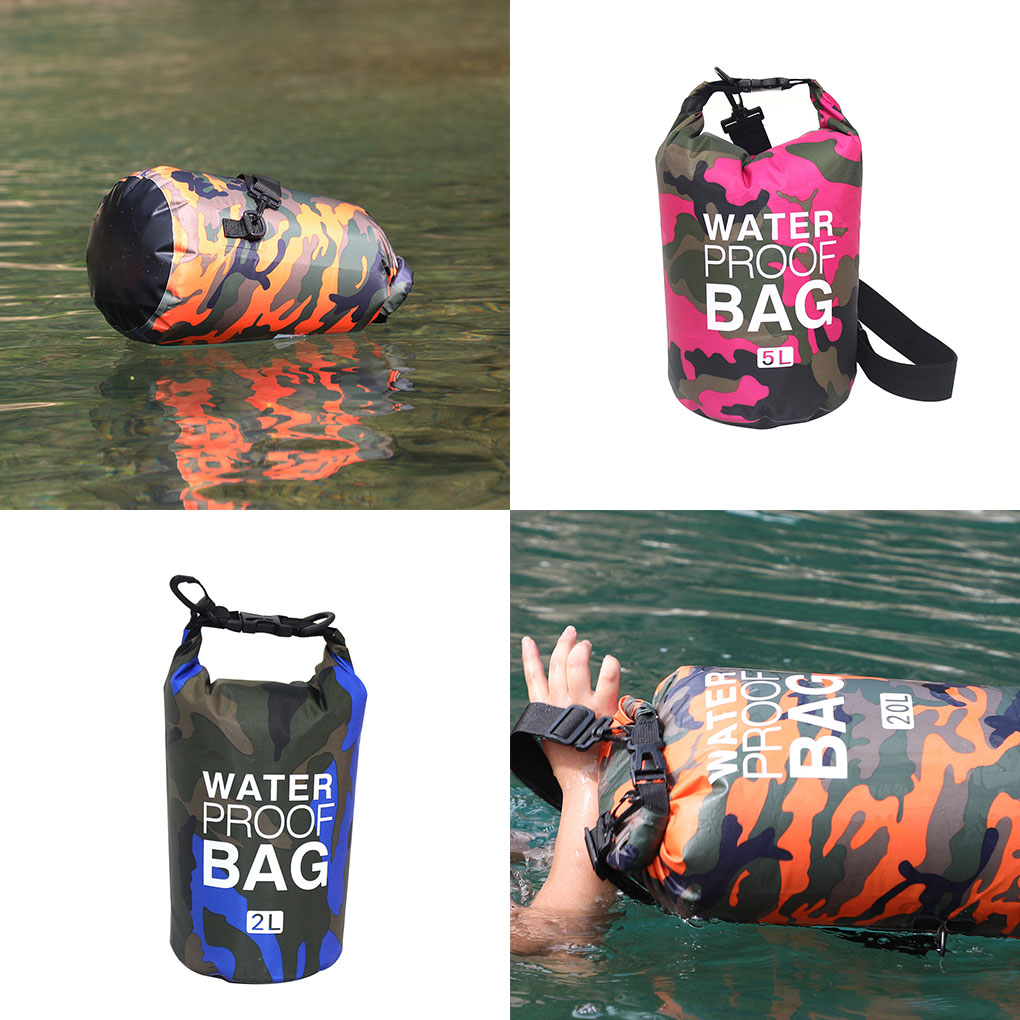30L ว่ายน้ำกันน้ำกระเป๋าแห้ง Camouflage สีตกปลาพายเรือเรือคายัค Drifting ล่องแก่งกระเป๋า2L 5L 10L 15L 20L