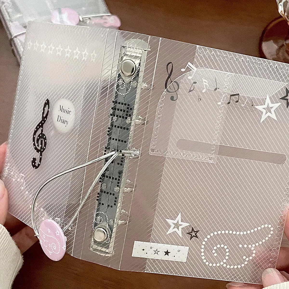 WAKAWAKA M5 папка музыкальная тема альбом для вырезок PP саржа тройной складной с завязкой фотоальбом органайзер для карт портативный планировщик