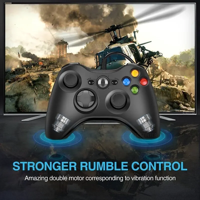 For Xbox 360 Wired Game Controller USB Wired Joystic Gamepad for Microsoft Xbox 360, PC Windows 7,8,10 with Dual-Vibration Turbo