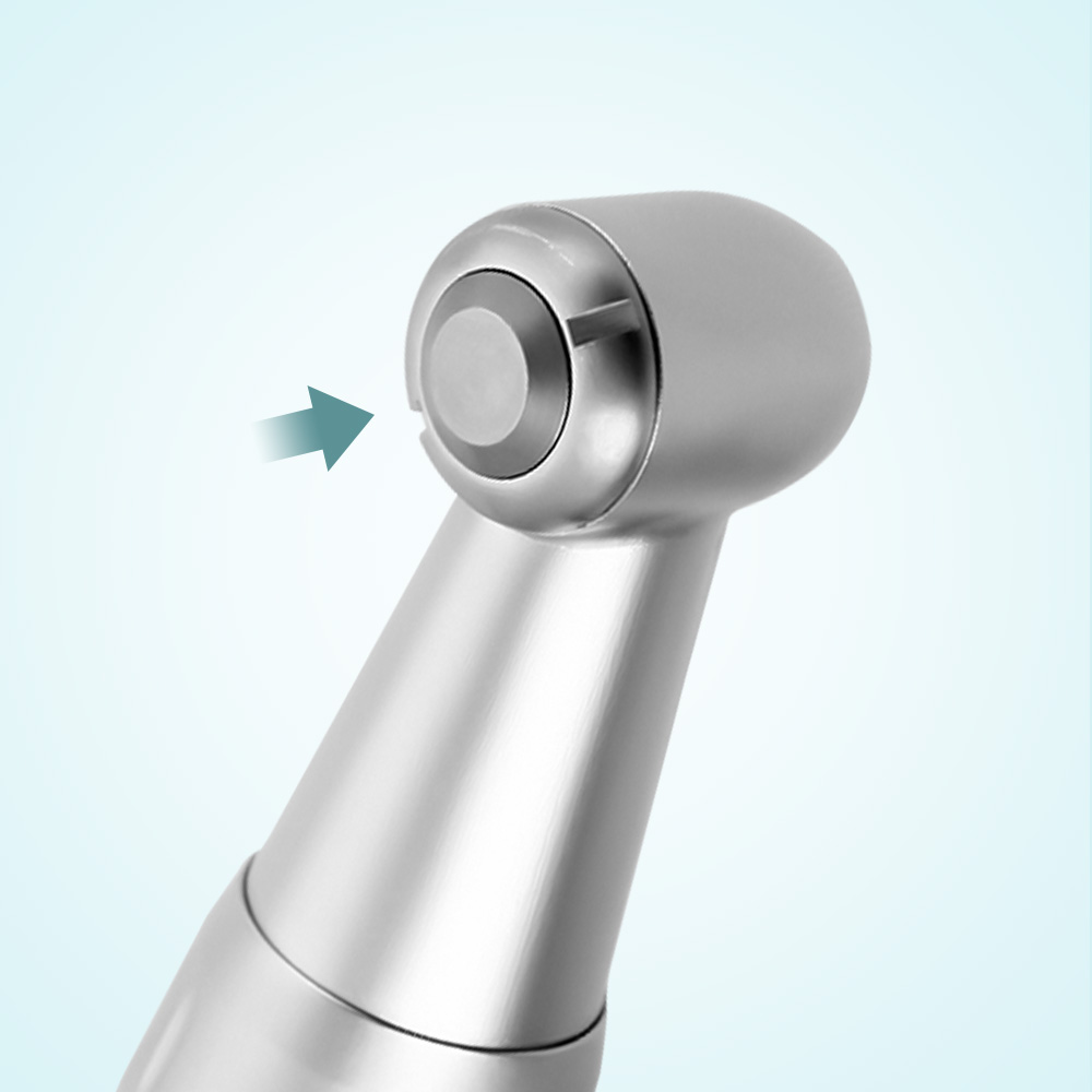 Pieza de mano Dental de baja velocidad, botón de presión, contraángulo 1:1, Motor de aire tipo E de 4 agujeros con sistema de refrigeración por agua interna