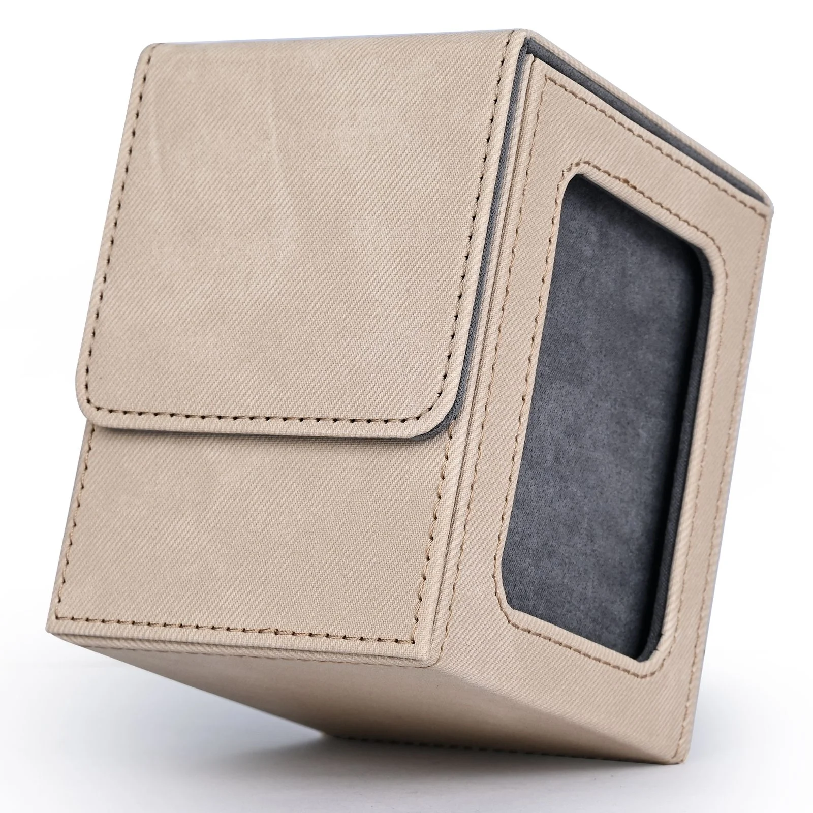 Kartendeckbox mit Sichtfenster, Sammelkarten-Aufbewahrungskoffer, fasst 120+ einärmelige Karten, PU-Leder-Denim-Kartenbox für TCG