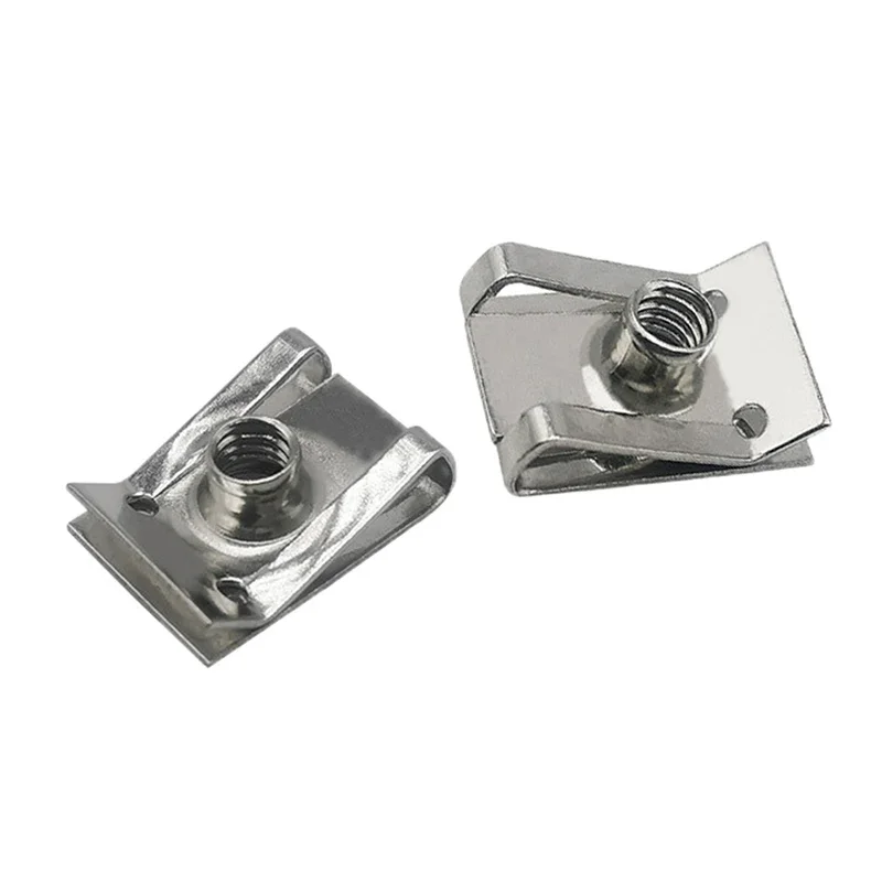10pcs สแตนเลสสตีล U ประเภทคลิปด้าย M6 M5 M4 M8 8 มม.5 มม.6 มม.4mm Reed Nuts สําหรับรถยนต์รถจักรยานยนต์สกู๊ตเตอร์ ATV Moped