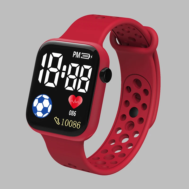 Futebol crianças relógios esportes led relógio digital para meninos e meninas pulseira de silicone estudante crianças relógio de pulso eletrônico