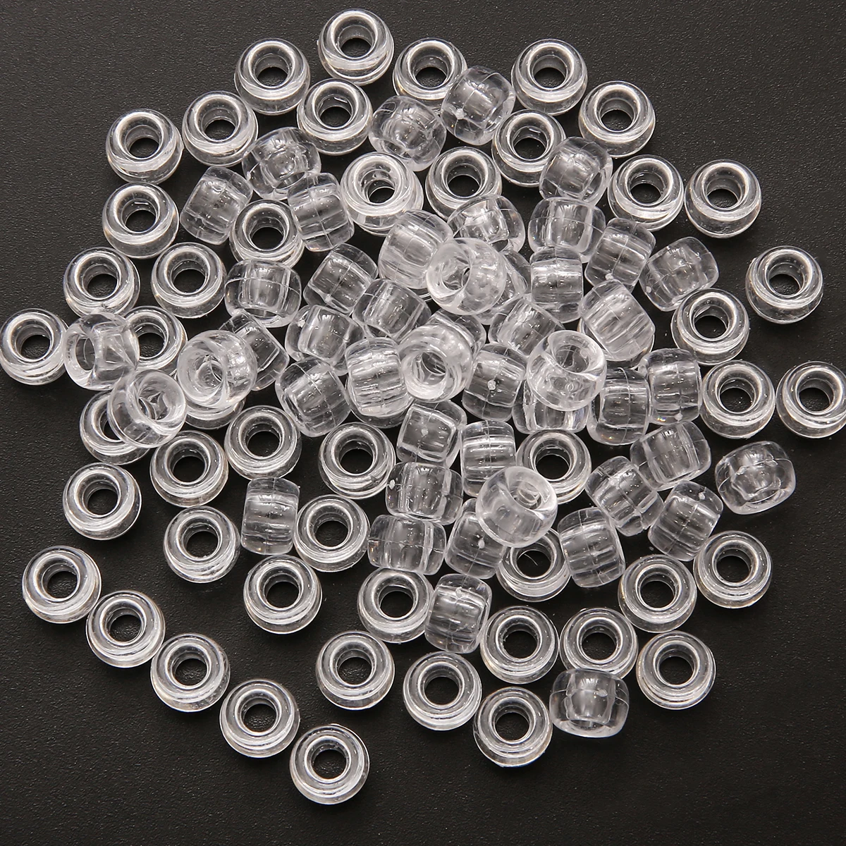 Bộ 50 100 Chiếc Trong Suốt 4Mm Lỗ Lớn Dreadlock Hạt Cho Jumbo Bím Tóc Dreadlock Nhựa Trong Suốt Cho Phụ Kiện Tóc dụng Cụ Tạo Kiểu Tóc