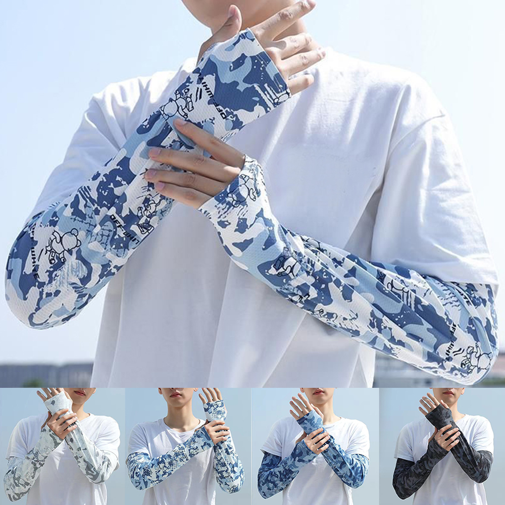 Verão Ice Silk Fingerless braço mangas, alta elástica, sem dedos, braço fresco, ao ar livre, proteção solar, punhos, equitação, pesca