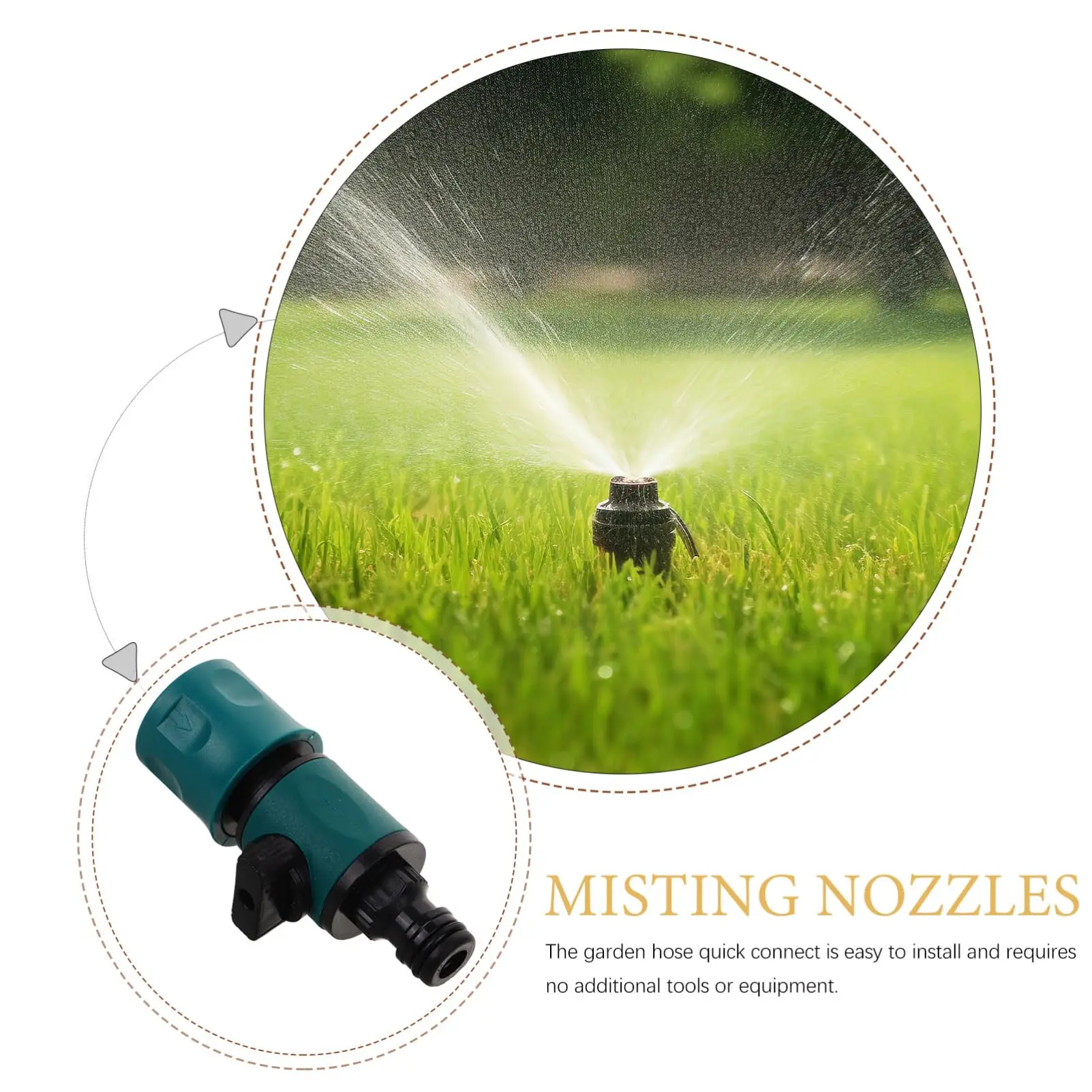 สวนท่อท่อ In-Line ก๊อกน้ําแตะปิดวาล์วรดน้ําชลประทาน Quick Connector พร้อมวาล์ว Garden Gadget