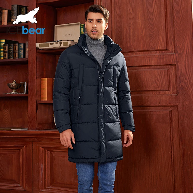 ICEbear-Chaqueta de algodón grueso con capucha para hombre, abrigo informal para exteriores, a la moda, MWD4221I, invierno, 2024