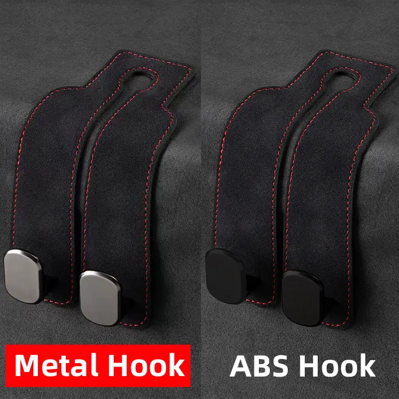 2 em 1 qualidade gancho de encosto de cabeça do carro camurça premium assento traseiro pendurado gancho duplo grande suporte de carga liga/abs gancho cabide universal