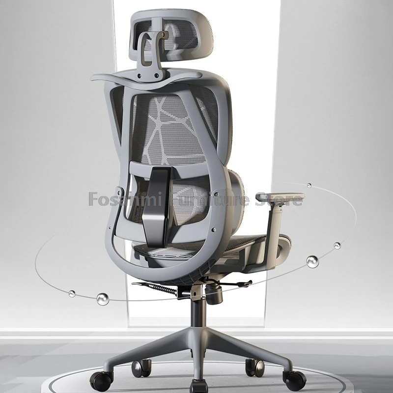 Cadeira de escritório de computador de malha respirável com apoio de braço e apoio lombar cadeira de mesa ergonômica ajustável cadeira de encosto de cabeça para jogos em casa