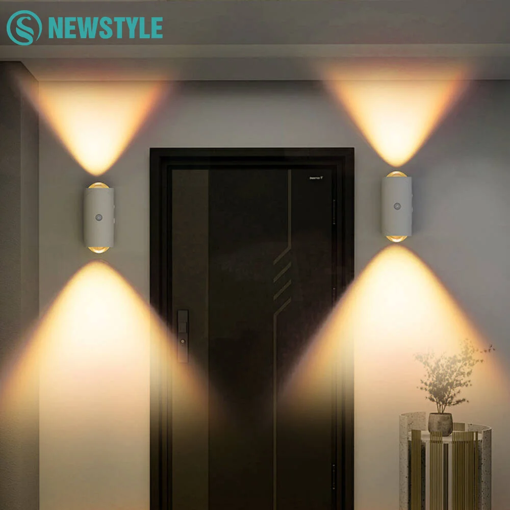 Luci notturne da parete a LED multicolori Sensore di movimento Lampada da piede magnetica Proiettore RGB Luci da toilette per illuminazione interna
