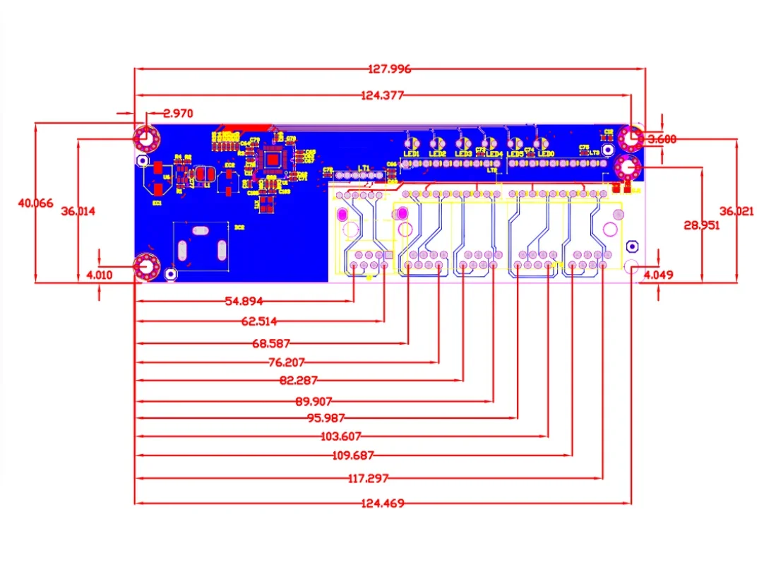 Ethernet Switch Industrie 5port 10/100M Netzwerk Ethernet Switch 5V/12V Stromeingang Temperatur-40 bis 75 ℃