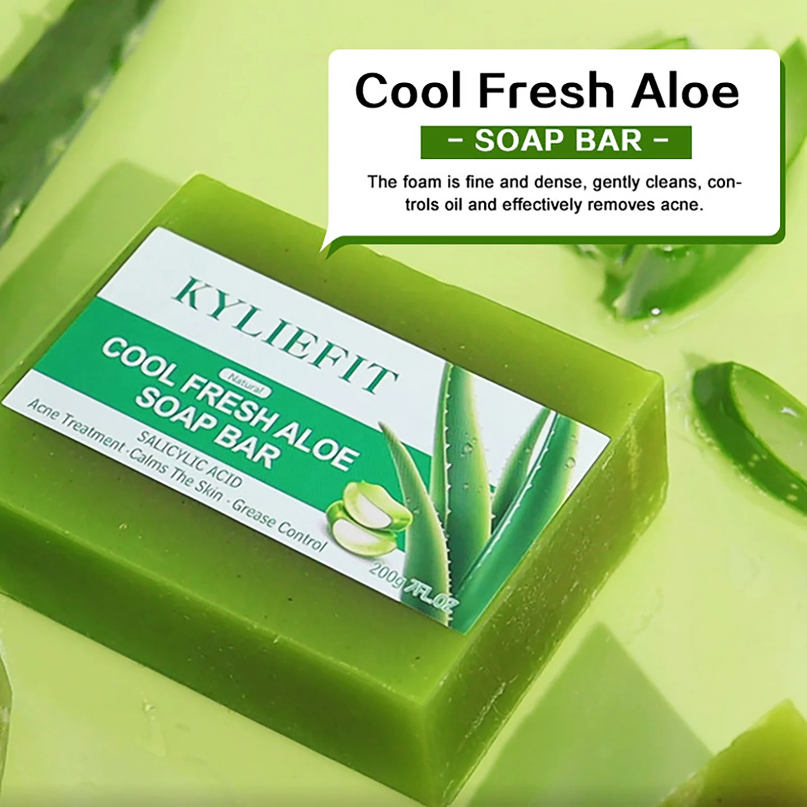 AILKE Aloe Vera Whitening Soap, entfernt Akne, Pickel, strahlend die Haut, verbessert den Glanz der Haut, vegane Badeseinigung für Frauen und Männer
