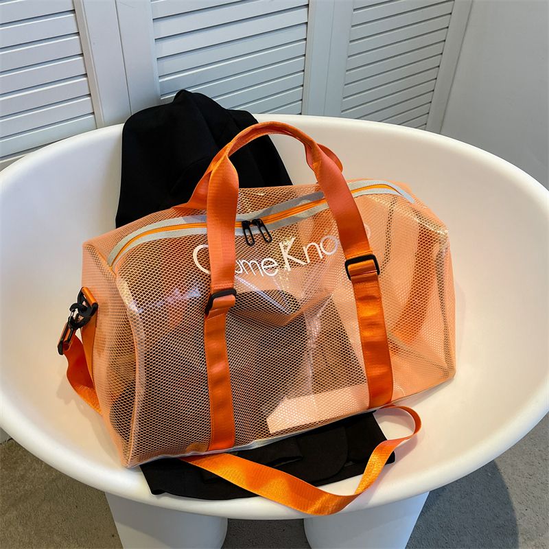 กันน้ํา PVC ฟิตเนสกระเป๋าเดินทางสําหรับสตรีและผู้ชายขนาดใหญ่ความจุกระเป๋าสะพายแบบพกพา Summer Beach ว่ายน้ําโปร่งใสกระเป๋า