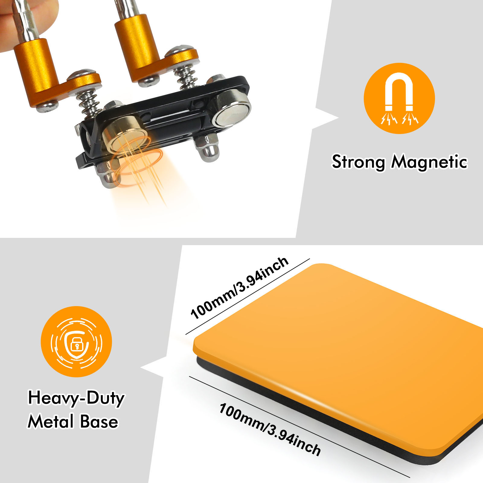 NEWACALOX Helping Hands Third Hand Soldering Tool PCB Holder with Magnetic Flexible Arms for Soldering Electronic Repairing