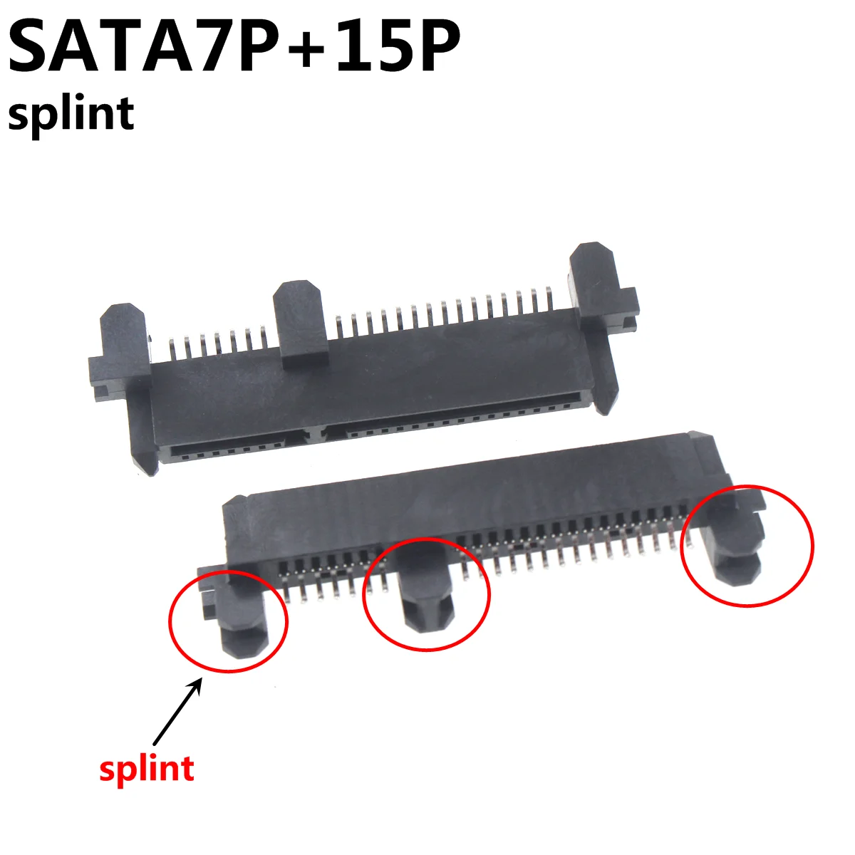 2pcs SATA7P+15P sata15p sata22p Female connector Short body Double row misplaced needle