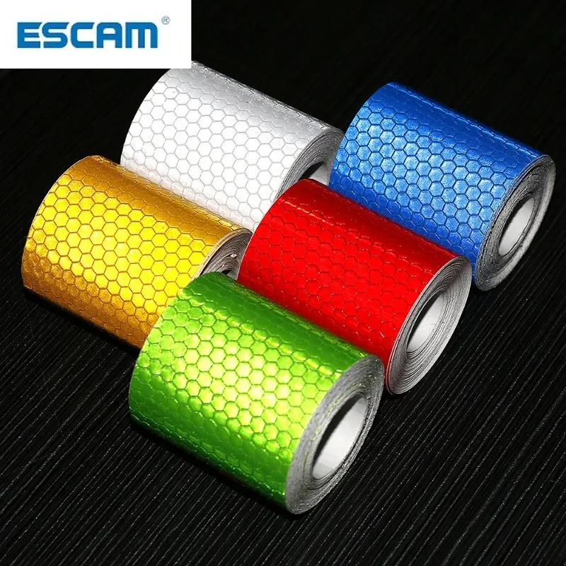 ESCAM 5 Cm X 3 M Xe Chất Liệu Phản Quang Băng Dán Ô Tô Xe Máy Cảnh Báo An Toàn Băng Phim Phản Quang Xe Ô Tô