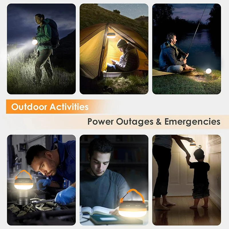 LED Camping Lantern 3Modes COB High Power Portable  with Magnet Base-without battery