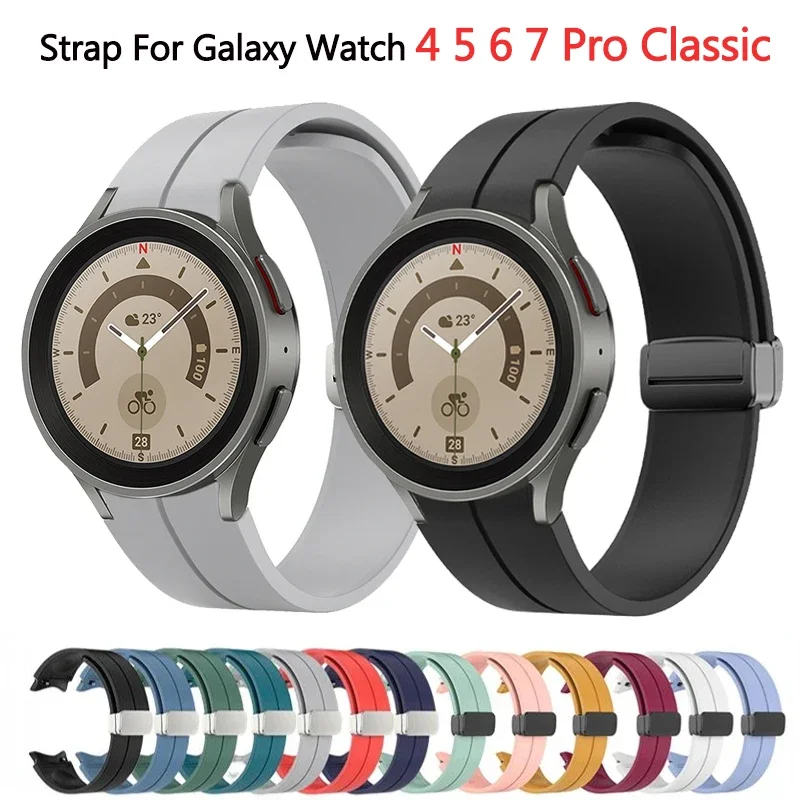 Cinturino magnetico in silicone senza gap per Samsung Galaxy Watch 7 6 5 4 44mm 40mm Pro 45mm Bracciale Galaxy Watch6 Classic 43mm 47mm Band