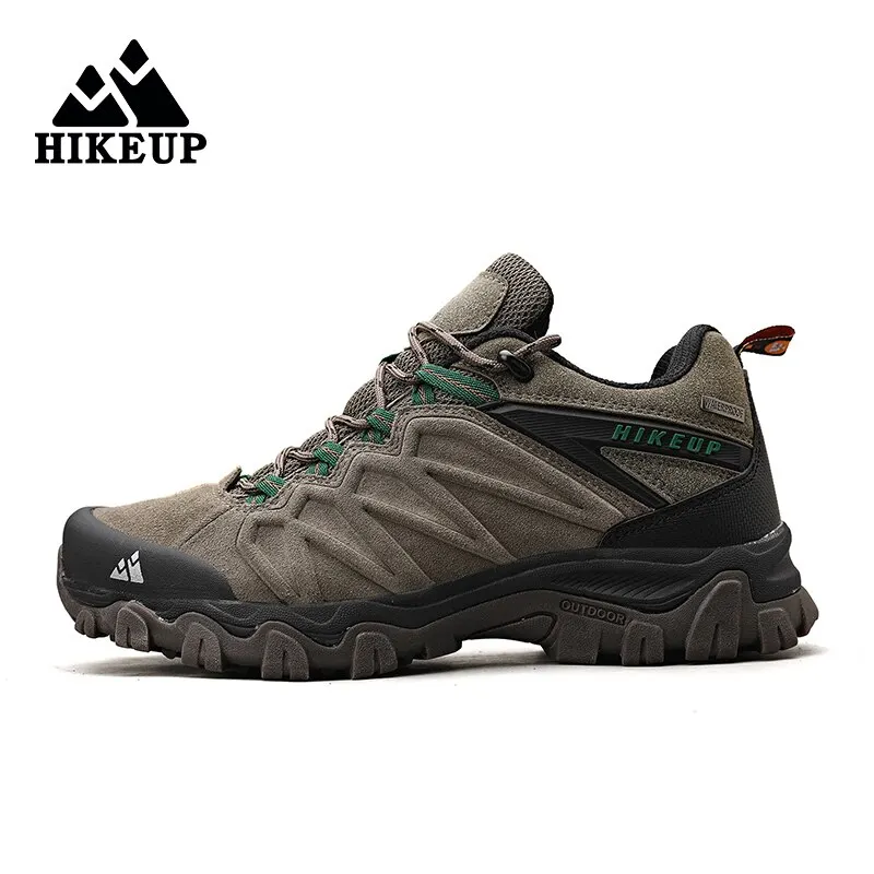 HIKEUP-Chaussures de Randonnée en Cuir Durables pour Homme, Baskets de dehors en Plein Air, de Trekking, d'Escalade et de html à Lacets, Haute Qualité