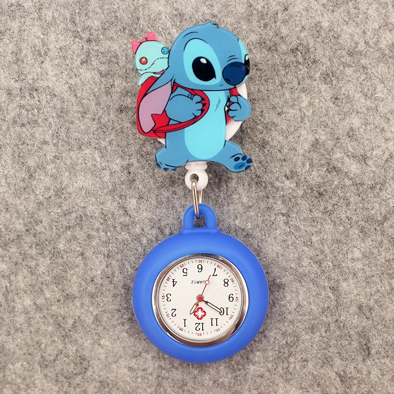 Relógio de bolso extensível estilo bonito do irmão mouse dos desenhos animados retrátil e com clipe para homens e mulheres