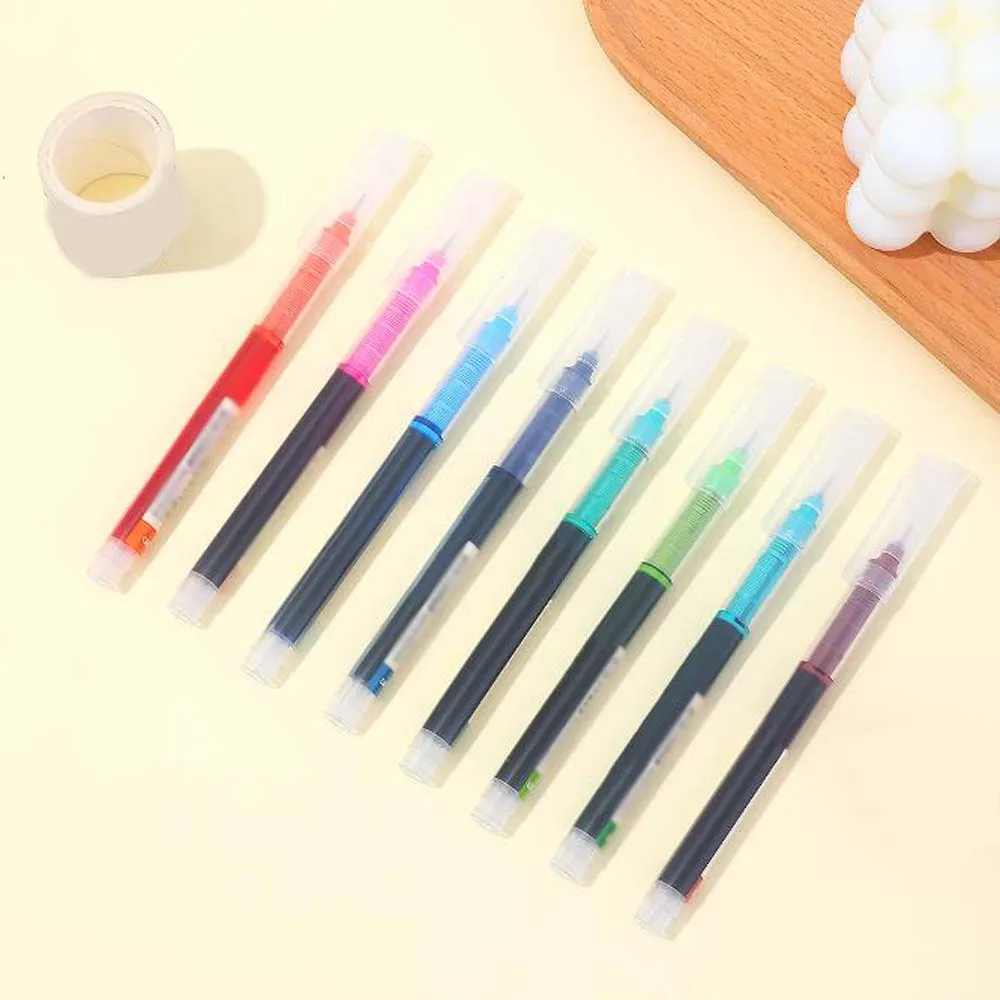 12 Stück farbiger, schnell trocknender, gerader, flüssiger Vollnadelstift, einfacher neutraler Stift mit großer Kapazität, geeignet zum Zeichnen, Notizen machen