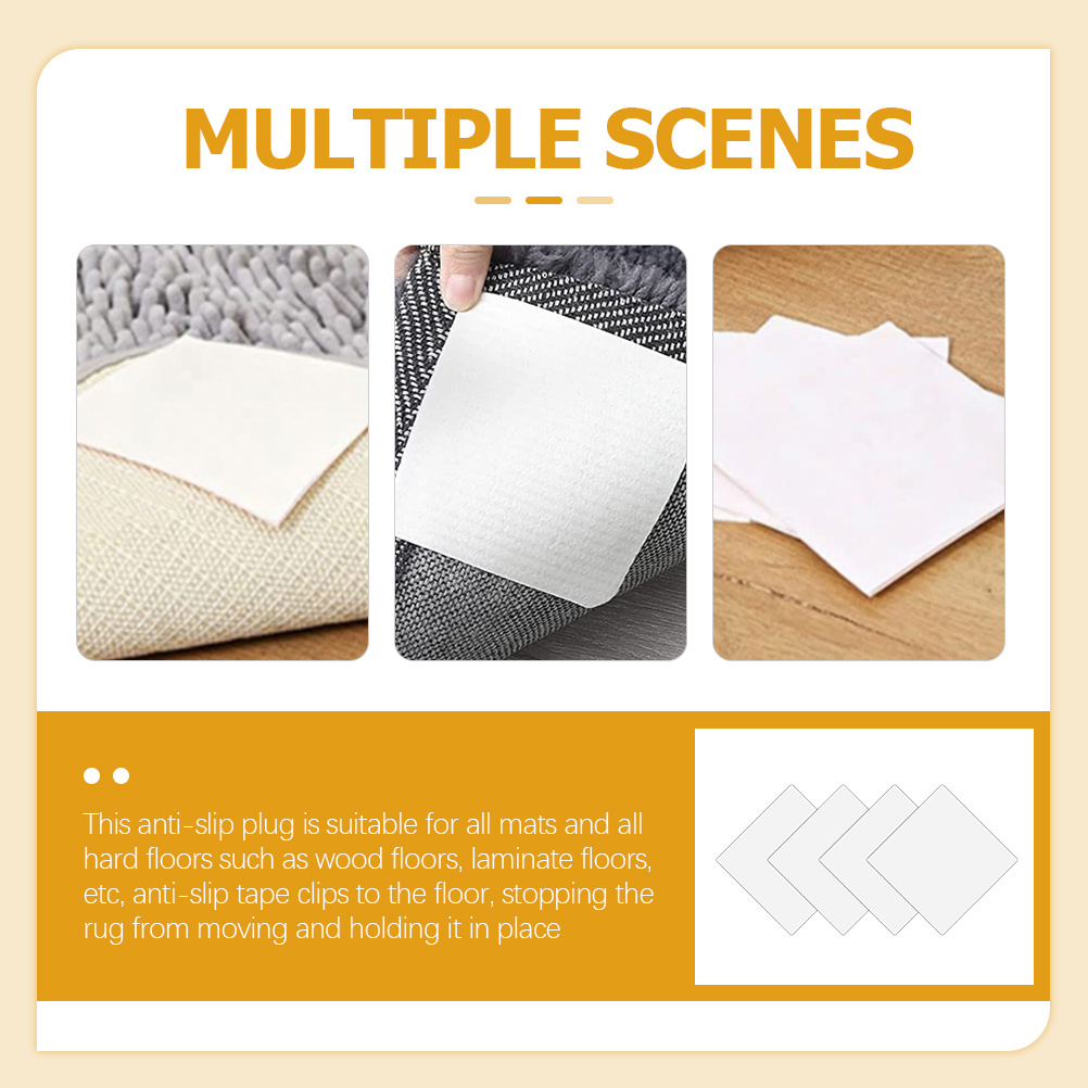 12Pcs Rug Corner Grippers Non-Slip Carpet Pads for Area Rugs Carpet Stoppers Antislip Rug Pads to Prevent Sliding Curling