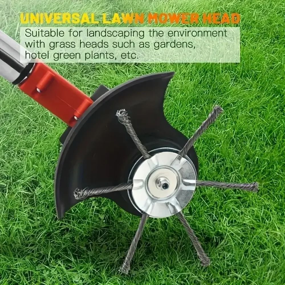 1Pcs 6 inch Universal Weed Brush Head Steel Wire Wheel Grass Trimmer Head Removal Moss Rust Lawn Mower Grass Trimmer Heads