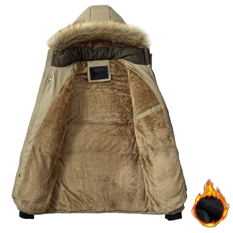 2024 nuevos hombres de invierno al aire libre Casual a prueba de viento mantener caliente impermeable Chaqueta de algodón engrosada hombres chaqueta con capucha desmontable hombres