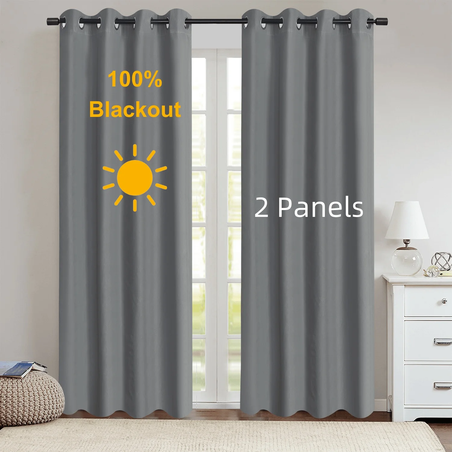 Cortina opaca 100% moderna de 2 uds con forro recubierto, cortinas para dormitorio, sala de estar, comedor, baño, decoración del hogar