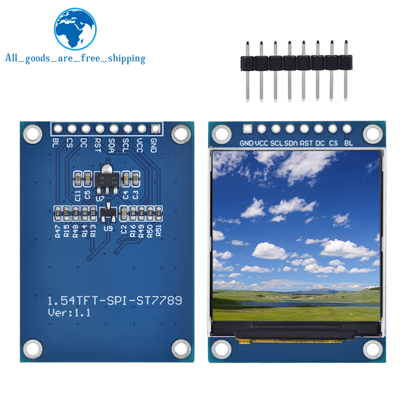 TZT 1.54 Inch 1.54" Full Color TFT Display Module HD IPS LCD LED Screen 240x240 SPI Interface ST7789 For Arduino
