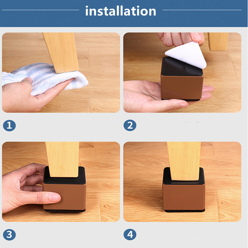 4 pezzi piedini per mobili in metallo sollevatori per gambe cuscinetti per rialzo tavolo rotondo quadrato sedia scrivania divano sollevatore protezione per pavimento ascensore