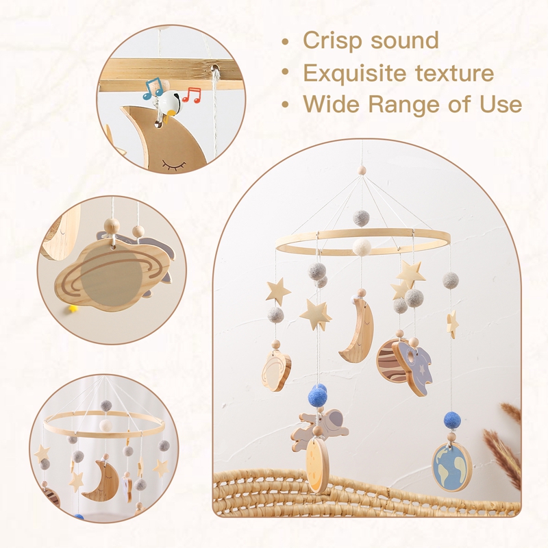 Baby Bed Bell ไม้มือถือเด็กวัยหัดเดิน Rattles ของเล่น Crib Bell Rattles Boho สไตล์เด็กของเล่นดนตรี 0-12 เดือนสําหรับทารกแรกเกิดของขวัญ