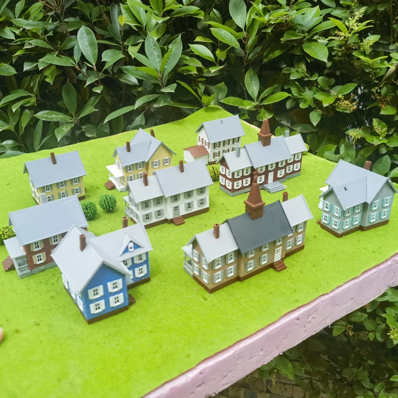 N Scale Model Dwelling House 1:150 American Style Courtyard Model Scale Kit Building Material Diorama scale Train Railway Layout