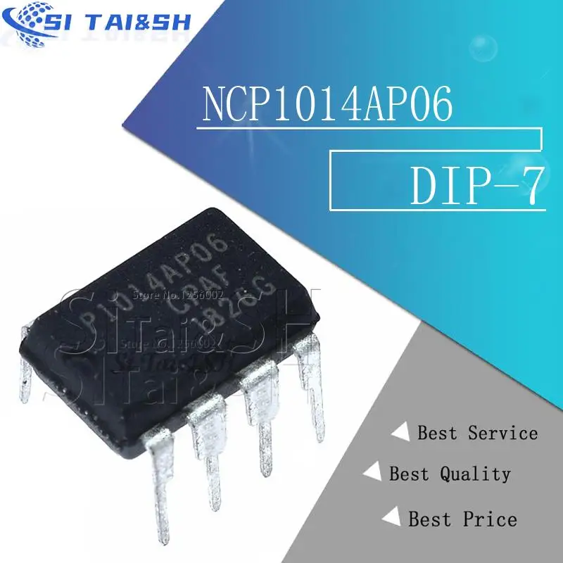5 uds NCP1014AP06 funda protectora de plástico negro para DIP-7 P1014AP06 P1014 NCP1014AP065G DIP nuevo original