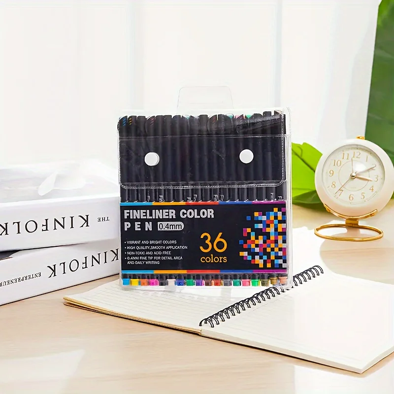 12/24/36/48 ศิลปะสีปากกา Fine Point Markers Fine Tip วาดปากกาปากกา Fineliner สําหรับ Journaling เขียนหมายเหตุ Art Office