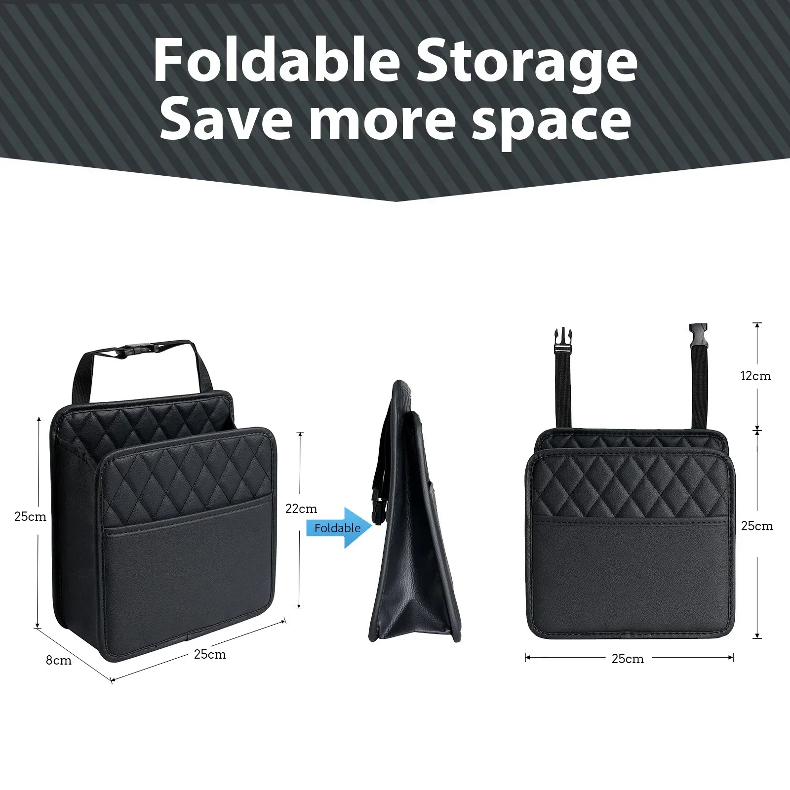 Universele autostoel organizer PU lederen opbergtas Multi-pocket ontwerp Waterdichte tissuehouder Bekerhouder Vuilniszak