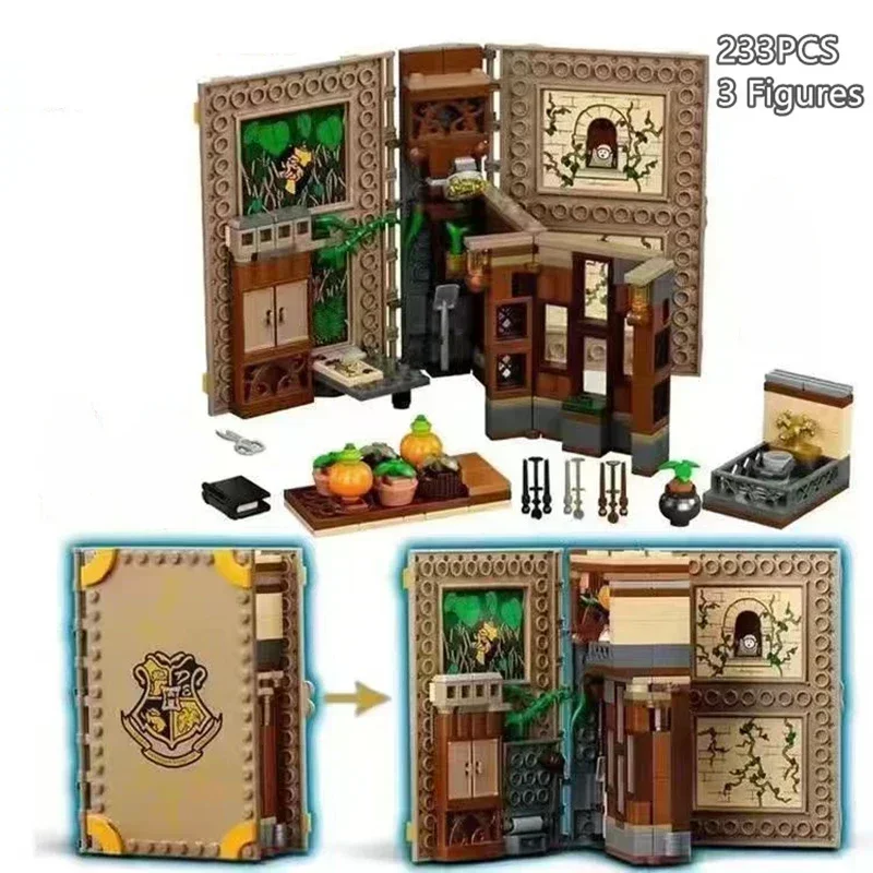 A Collection of 6 Magic Books, Building Blocks, Potions, Amulets, Herbology,  Scripts, Wizard Gifts Children Toys Toys Bricks