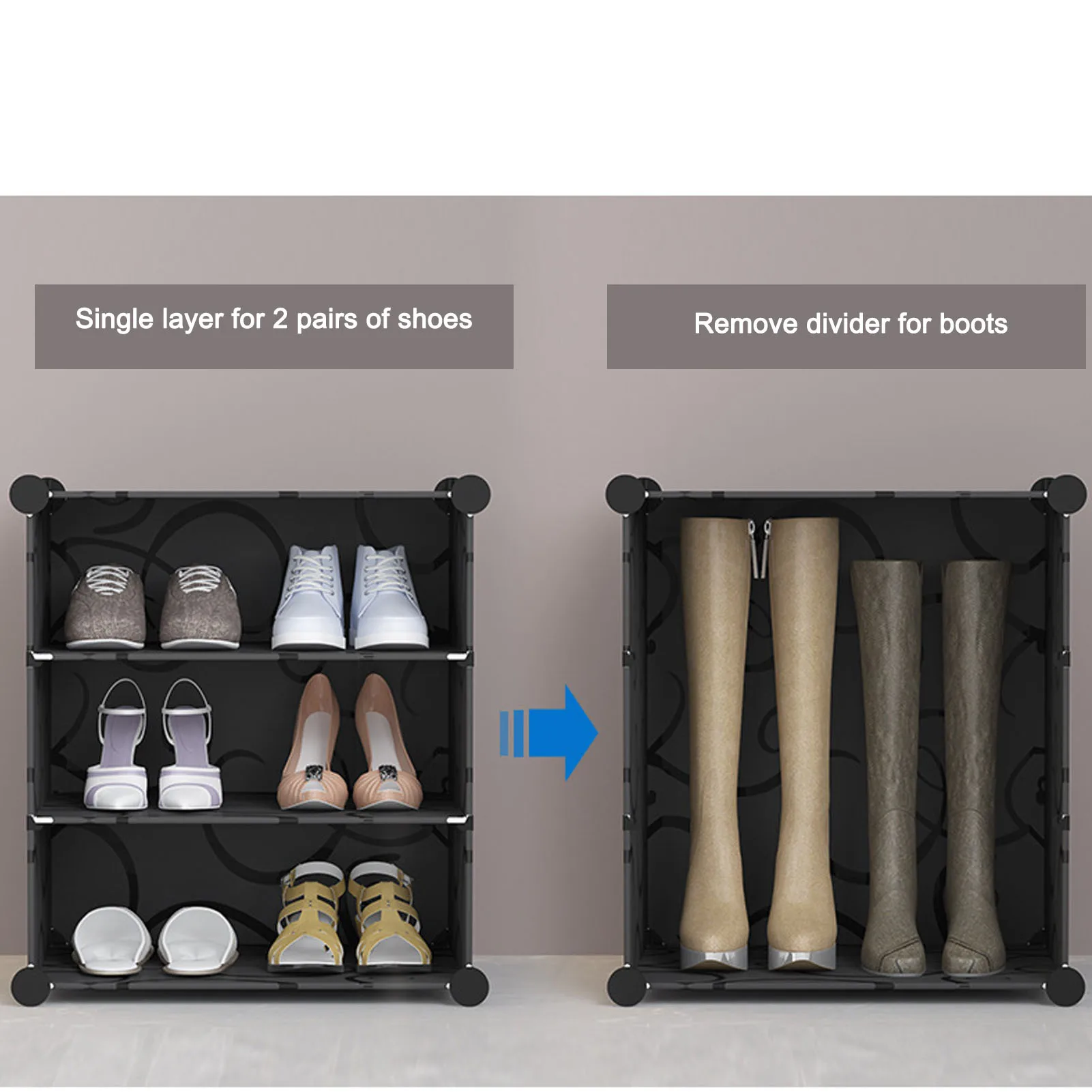 Vertical Shoe Rack Organizer Multifunction Strong Load Bearing Stylish Large Capacity Space Saving Tall Shoe Rack for Entryway